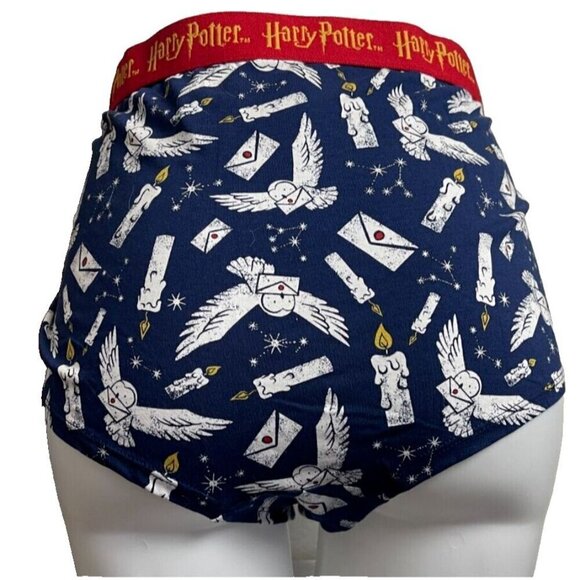 Harry Potter + 5 Owl Post Candle Graphic Name Waistband Cotton Boyshort Panties - Picture 4 of 5